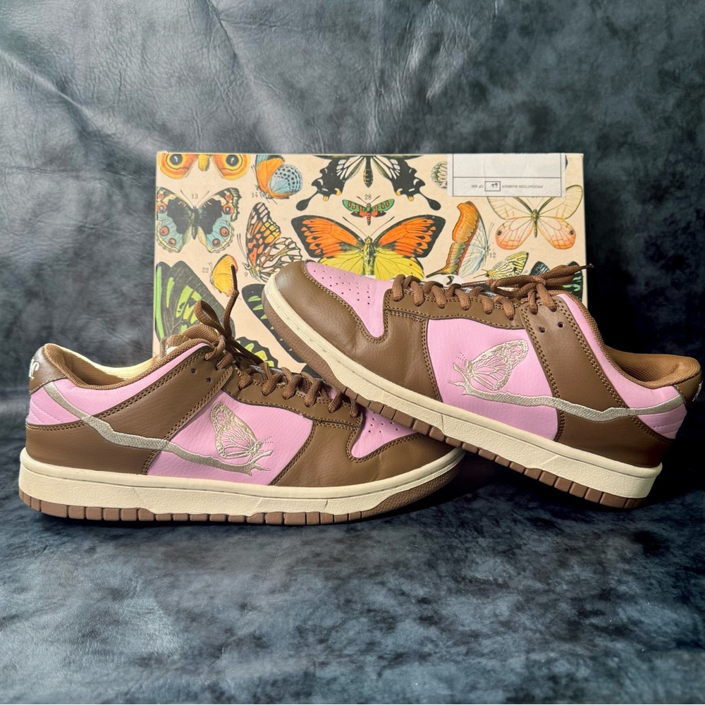 AMAC Customs Butterfly Dunk Low-inspired Cherry Pink Brown M 11.5 (Pre-Owned)